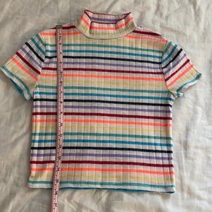 Color strip crop top